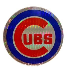 Vintage 1990s Chicago Cubs Holographic Sticker Emblem Decal Baseball Fan Gear